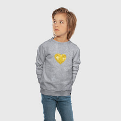 Свитшот хлопковый детский Желтое алмазное сердце, цвет: меланж — фото 2