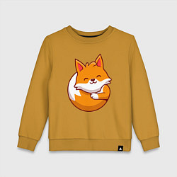 Свитшот хлопковый детский Orange fox, цвет: горчичный