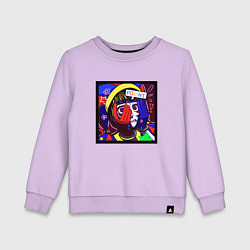 Свитшот хлопковый детский Лицо Помни, цвет: лаванда