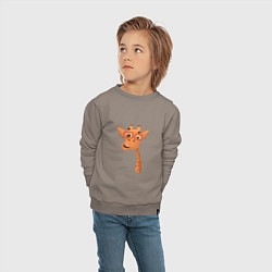 Свитшот хлопковый детский Мультяшный жираф, цвет: утренний латте — фото 2