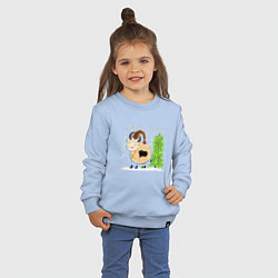 Свитшот хлопковый детский Веселая корова Marry Christmas, цвет: мягкое небо — фото 2