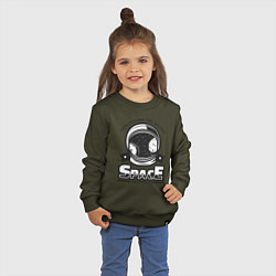 Свитшот хлопковый детский Поиск в космосе, цвет: хаки — фото 2
