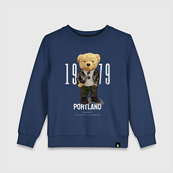 Свитшот хлопковый детский Плюшевый медведь portland, цвет: тёмно-синий
