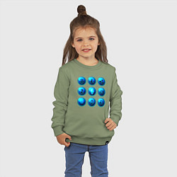 Свитшот хлопковый детский Крипта логотипы, цвет: авокадо — фото 2