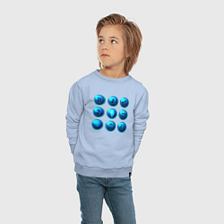 Свитшот хлопковый детский Крипта логотипы, цвет: мягкое небо — фото 2