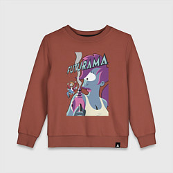Свитшот хлопковый детский Лила и Фрай, цвет: кирпичный