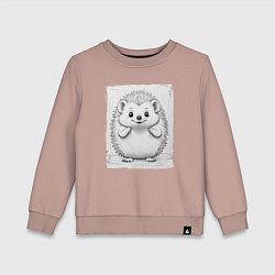 Свитшот хлопковый детский Пухлый ежик, цвет: пыльно-розовый