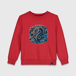 Свитшот хлопковый детский Dragon - irezumi art, цвет: красный