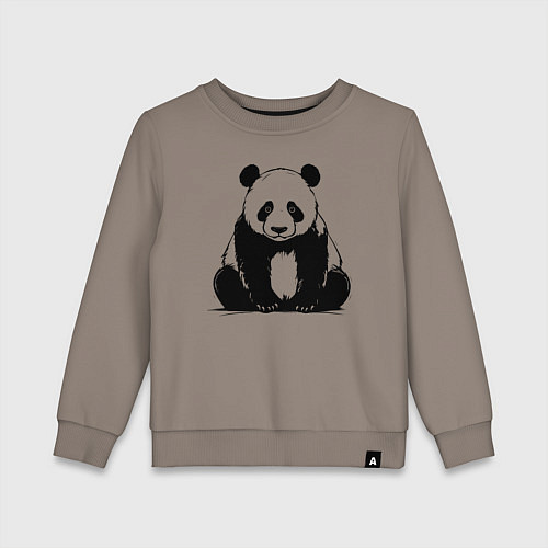 Детский свитшот Грустная панда сидит / Утренний латте – фото 1