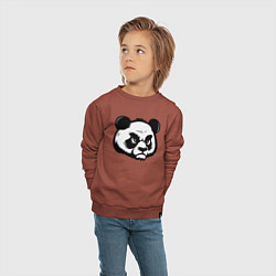 Свитшот хлопковый детский Недовольная морда панды, цвет: кирпичный — фото 2