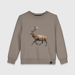 Свитшот хлопковый детский Рогатый олень, цвет: утренний латте