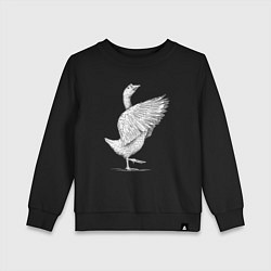 Свитшот хлопковый детский Гусь белоснежный, цвет: черный