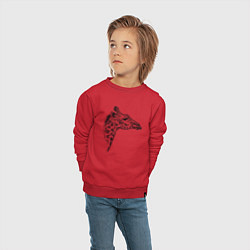 Свитшот хлопковый детский Жираф в профиль, цвет: красный — фото 2