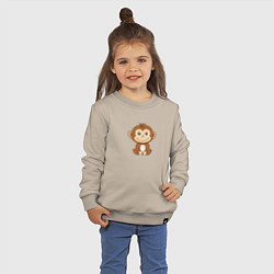 Свитшот хлопковый детский Маленькая обезьяна, цвет: миндальный — фото 2