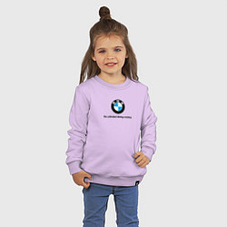 Свитшот хлопковый детский BMW the unlimited driving machine, цвет: лаванда — фото 2