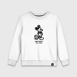 Свитшот хлопковый детский Mickey classic: origin 1928, цвет: белый