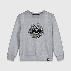 Свитшот хлопковый детский Depeche Mode - Mute records logo, цвет: меланж