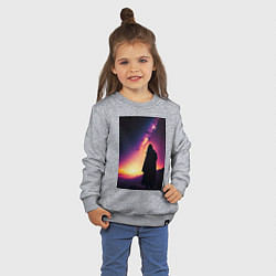 Свитшот хлопковый детский Млечный путь и путник, цвет: меланж — фото 2