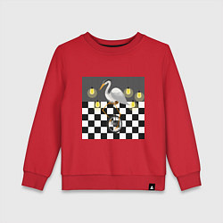 Свитшот хлопковый детский Цапля на велике, цвет: красный
