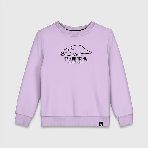 Детский свитшот Overthinking and also hungry / Лаванда – фото 1