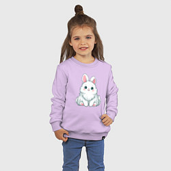 Свитшот хлопковый детский Пушистый аниме кролик, цвет: лаванда — фото 2