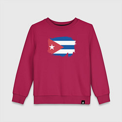 Свитшот хлопковый детский Флаг Кубы, цвет: маджента