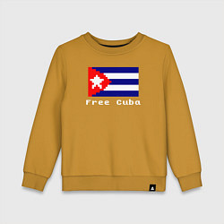 Свитшот хлопковый детский Free Cuba, цвет: горчичный