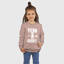 Свитшот хлопковый детский Yeah buddy - Ронни Коулман, цвет: пыльно-розовый — фото 2