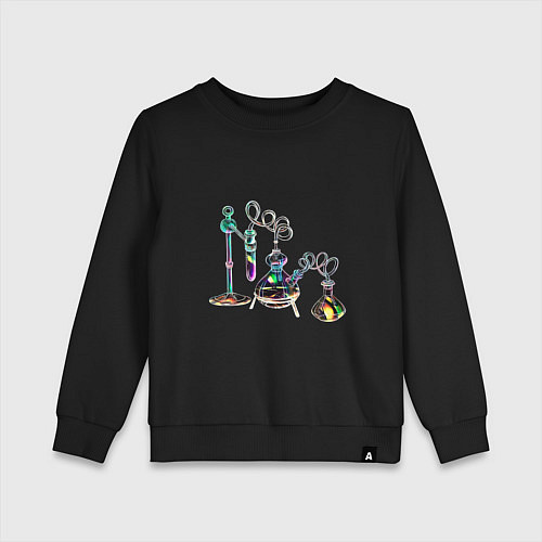 Детский свитшот Стеклянные колбочки / Черный – фото 1