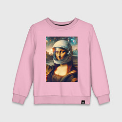 Свитшот хлопковый детский Mona Lisa astronaut - neural network, цвет: светло-розовый