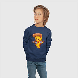 Свитшот хлопковый детский Пицца на спорте, цвет: тёмно-синий — фото 2