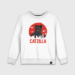 Свитшот хлопковый детский Catzilla, цвет: белый