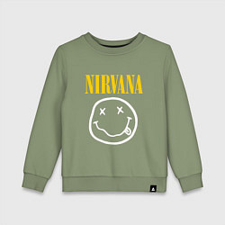 Свитшот хлопковый детский Nirvana original, цвет: авокадо