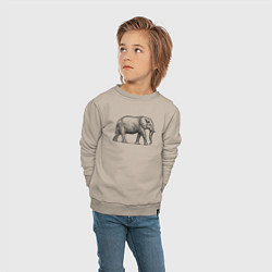 Свитшот хлопковый детский Слон гуляет, цвет: миндальный — фото 2