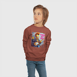 Свитшот хлопковый детский Homer Simpson - punks not dead, цвет: кирпичный — фото 2