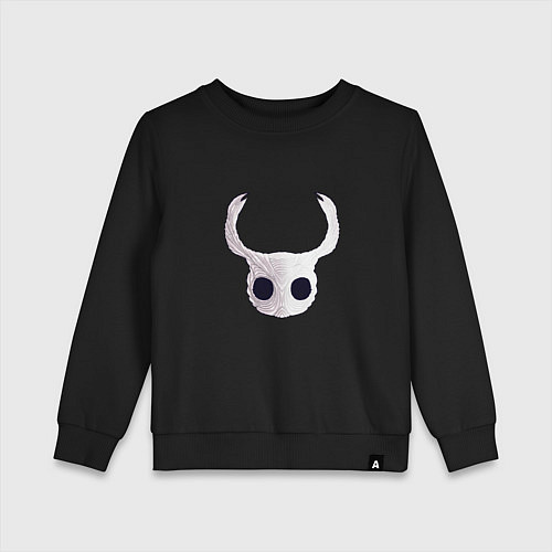 Детский свитшот Hollow Knight - жуткая маска / Черный – фото 1