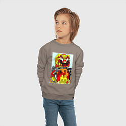 Свитшот хлопковый детский Desondra2024 In Minecraft, цвет: утренний латте — фото 2