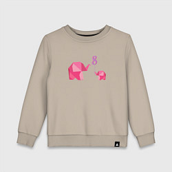 Свитшот хлопковый детский Дочка поздравляет маму с 8 марта, цвет: миндальный