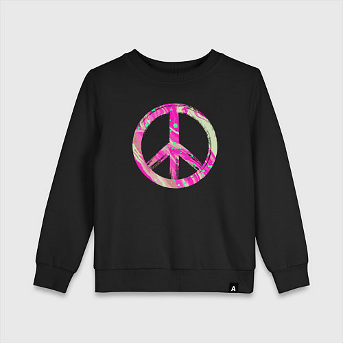 Детский свитшот Pink peace / Черный – фото 1