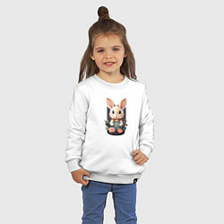 Свитшот хлопковый детский Маленький пушистый кролик, цвет: белый — фото 2