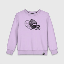 Свитшот хлопковый детский Слоненок-хипстер, цвет: лаванда