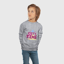 Свитшот хлопковый детский City time, цвет: меланж — фото 2