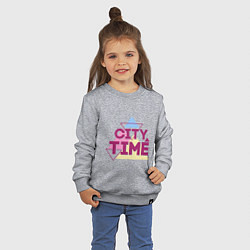Свитшот хлопковый детский City time, цвет: меланж — фото 2