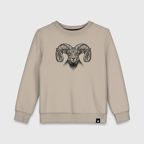 Детский свитшот Морда барана / Миндальный – фото 1