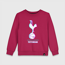 Свитшот хлопковый детский Tottenham FC в стиле glitch, цвет: маджента