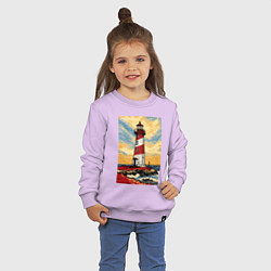 Свитшот хлопковый детский Маяк Ван Гога, цвет: лаванда — фото 2
