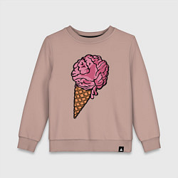 Свитшот хлопковый детский Brain ice cream, цвет: пыльно-розовый