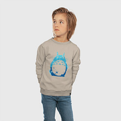 Свитшот хлопковый детский Blue Totoro, цвет: миндальный — фото 2