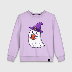 Свитшот хлопковый детский Добрый призрак, цвет: лаванда