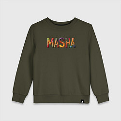 Свитшот хлопковый детский Masha yarn, цвет: хаки